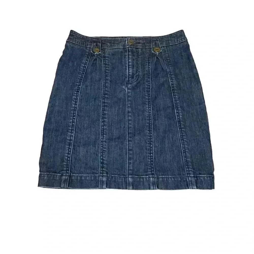 PILCRO AND THE LETTERPRESS WOMENS’S DARK WASH DENIM SKIRT•SIZE 27•PREOWNED•